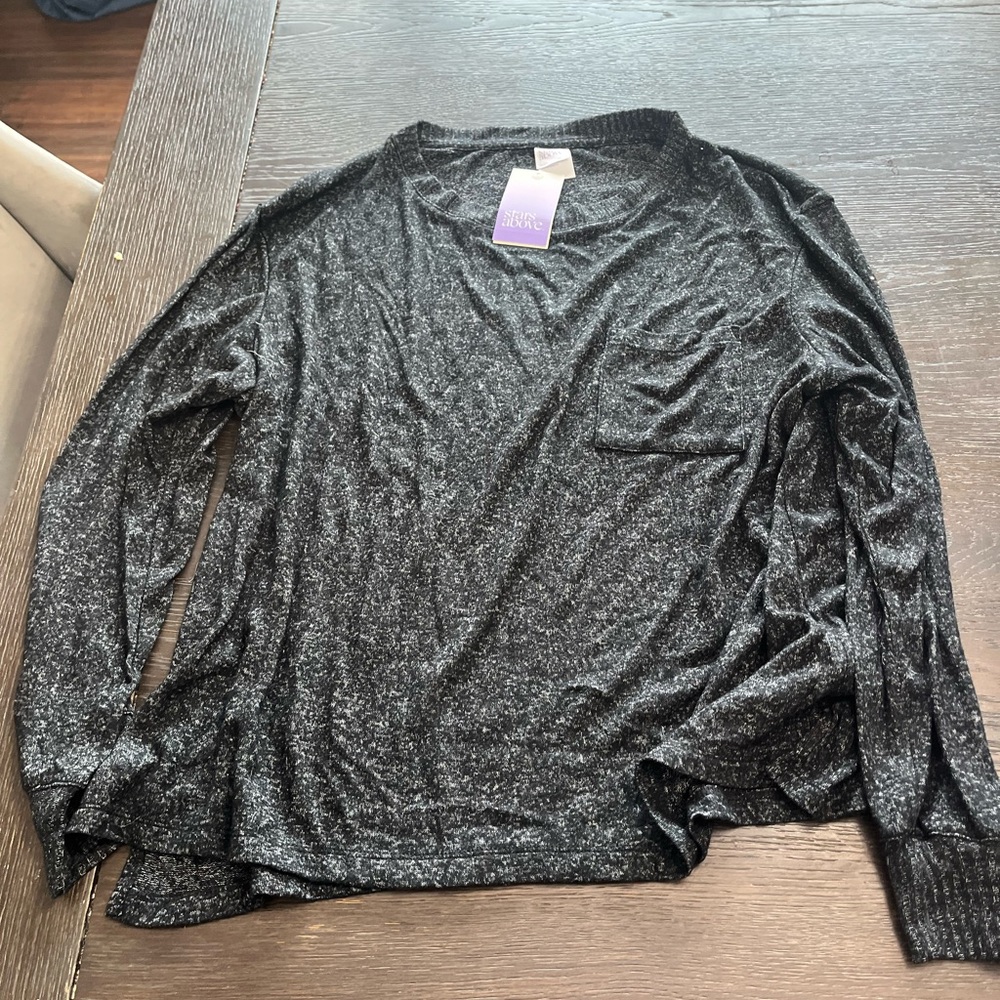 Stars Above Charcoal Gray Sweater